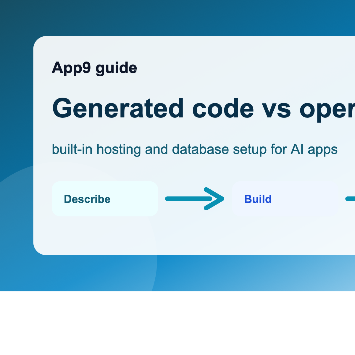 Generated code vs operating app