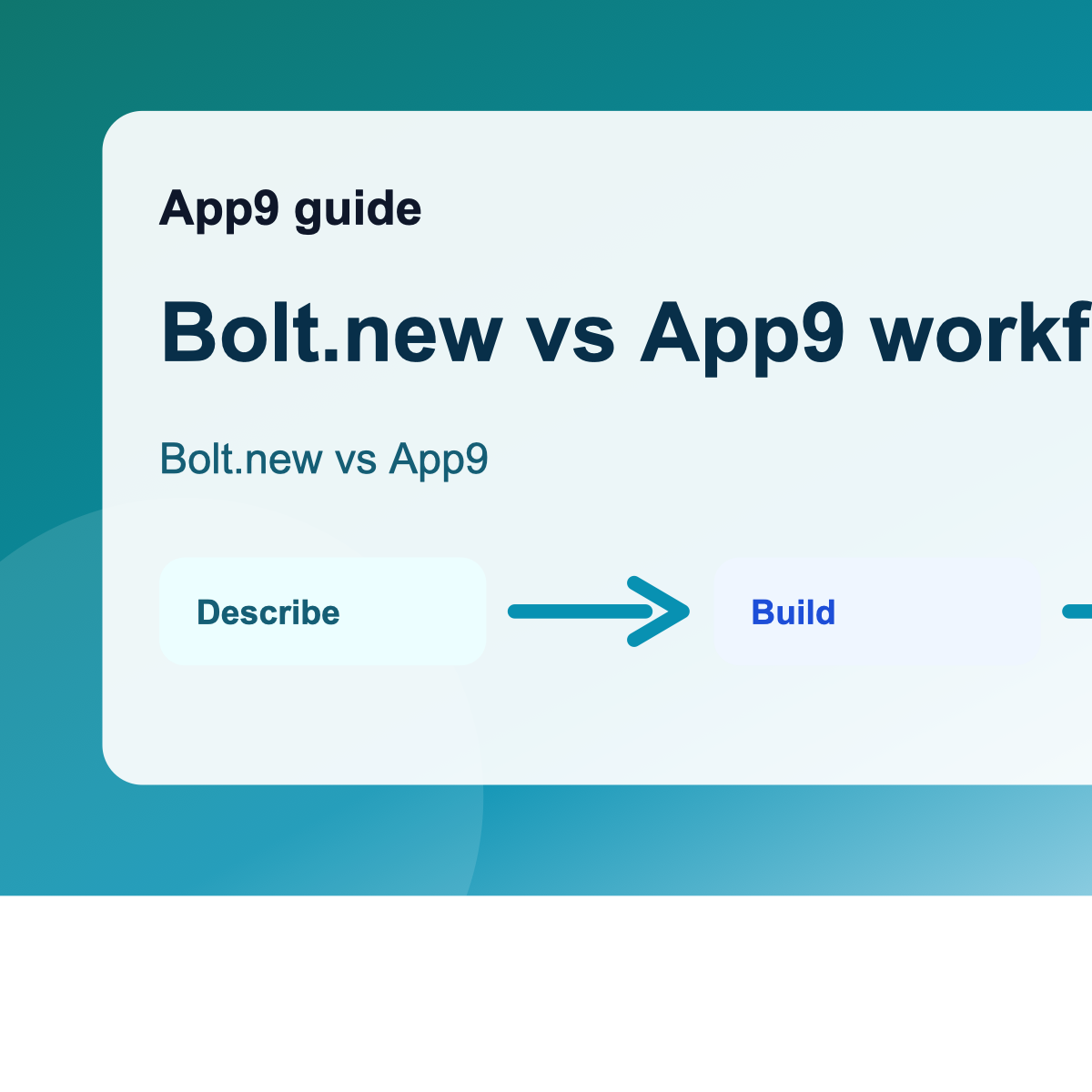 Bolt.new vs App9 workflow comparison